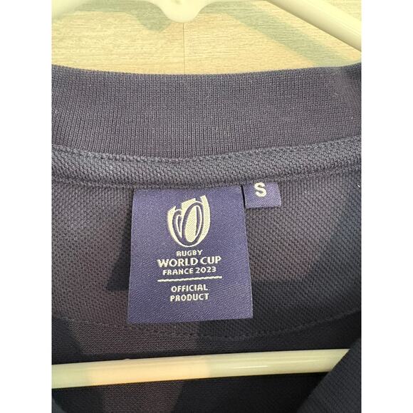 RWC 2023 Rugby World Cup Cotton Piquet Polo Shirt (Navy) - Picture 3 of 5